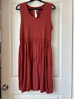 Maurices Rust Red Sleeveless Smocked Waist Dress